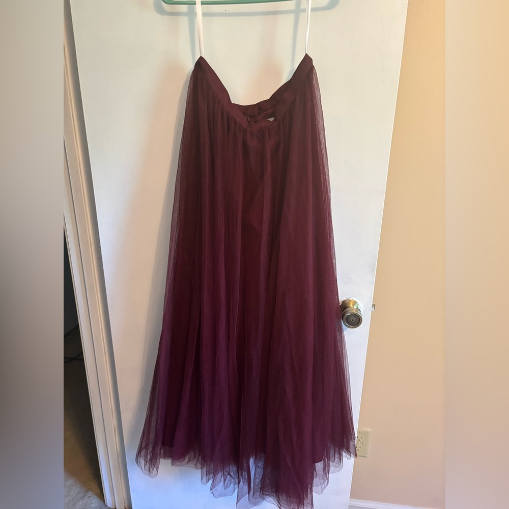 Elegant Burgundy Tulle Skirt - Skylar Tulle Skirt - Cabernat